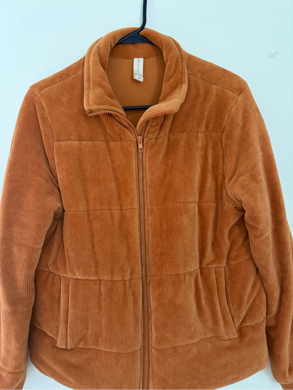 Altar’d State Corduroy Zip-Up Puffer Jacket in Rust - Picture 2 of 4